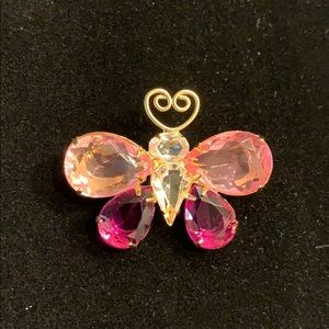Rhinestone Butterfly Pin